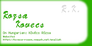 rozsa kovecs business card